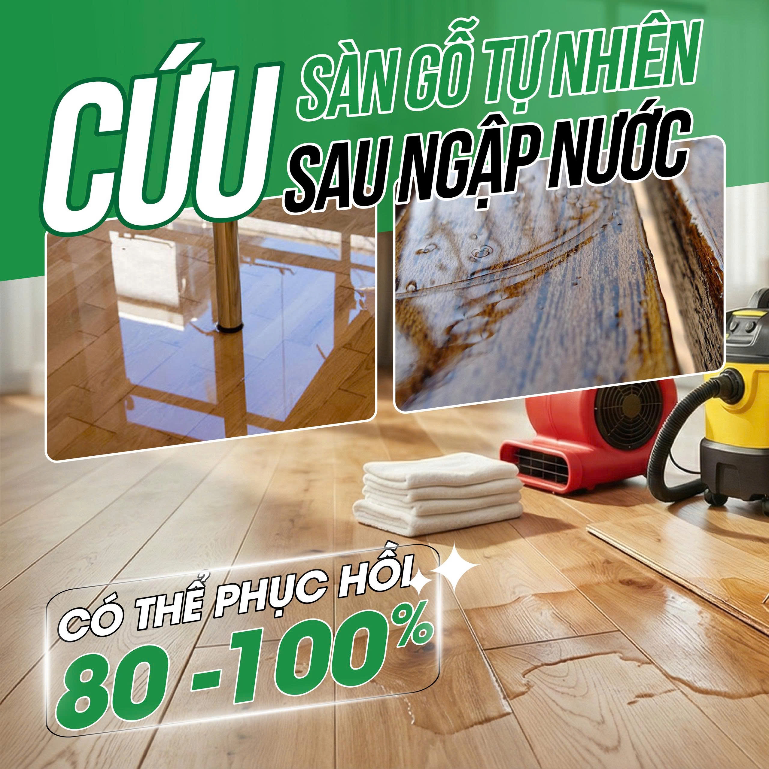 6 bước cứu sàn gỗ tự nhiên sau ngập nước (hiệu quả 80–100%) - REALTREE